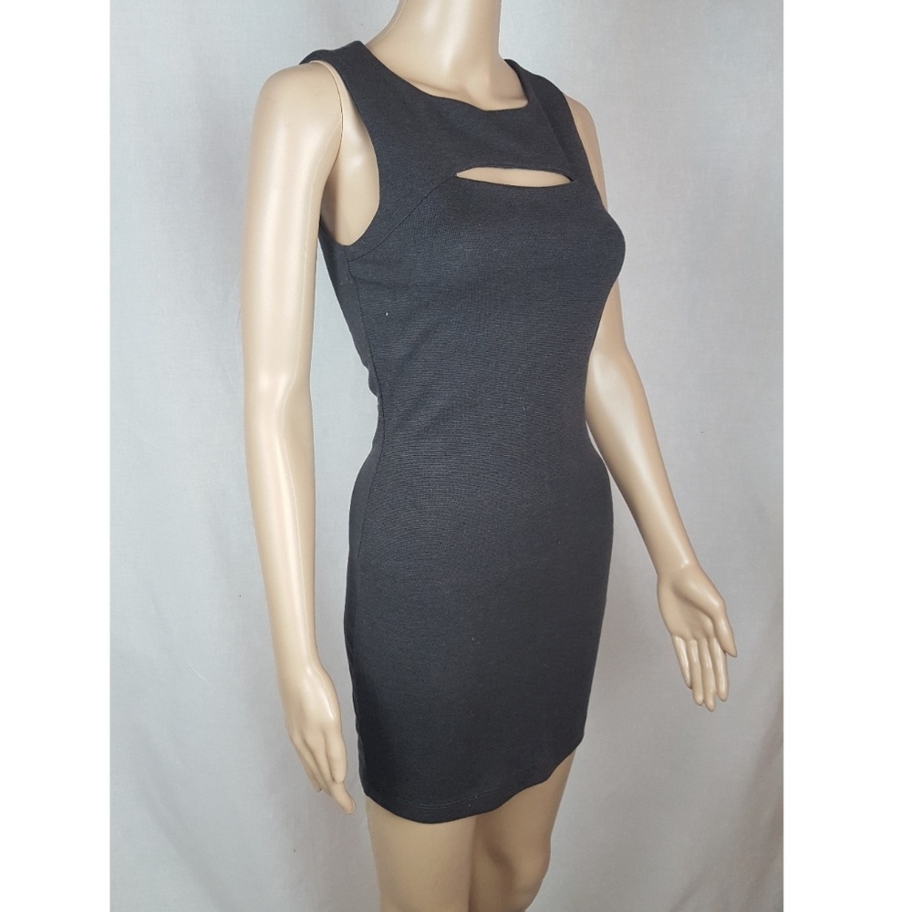 Charcoal Gray Cutout Dress S